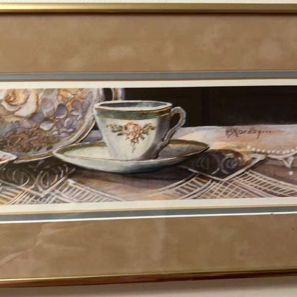 Framed and matted "TEA TIME" & "CHINA COLLECTION" BY HARRIET Nordby - Picture 5 of 10
